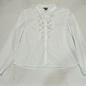 Mac & Jac White Ruffles Shirt Size 8